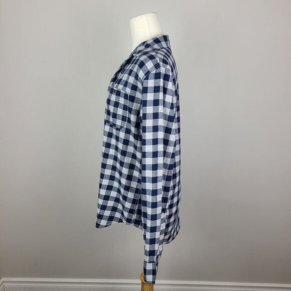 Aeropostale Navy Blue & Gray Check Plaid Button Down Shirt Small - Picture 7 of 16